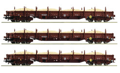Roco 77042 - H0 - 3-tlg. Güterwagen-Set Sandzug, DR, Ep. IV - Set 2
